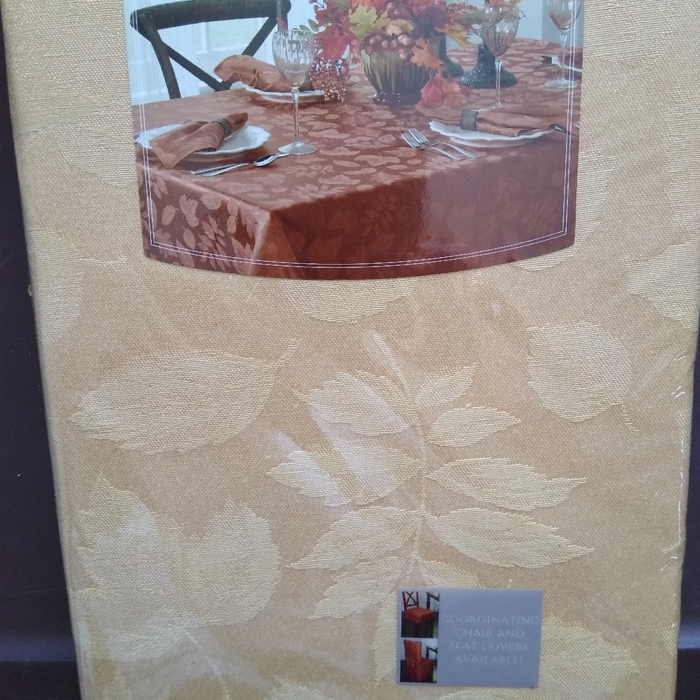 COPY - 60"x144" scarecrow yellow/gold tablecloth